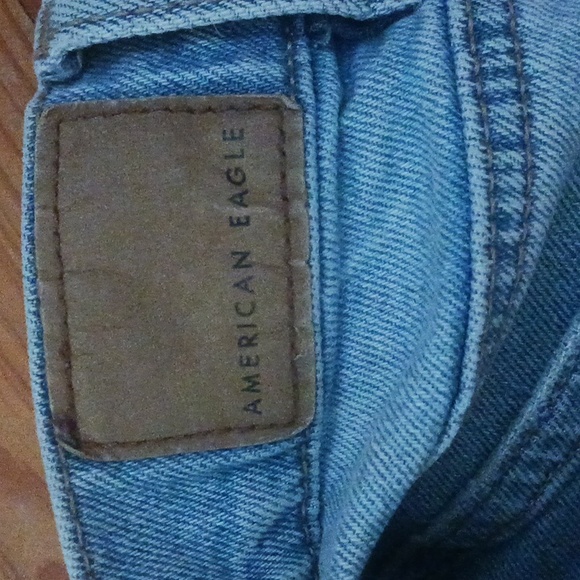 American Eagle Outfitters Super High Rise Straight Jeans - Light Blue | Size 10 - Picture 6 of 6